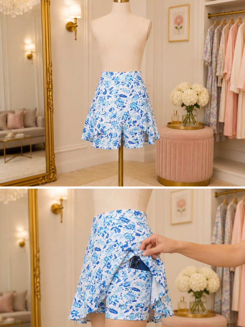 Cabana Life BUNDLE Bubbly Cocktail 15" Flounce SKORT & Tote Bag - Picture 3 of 8